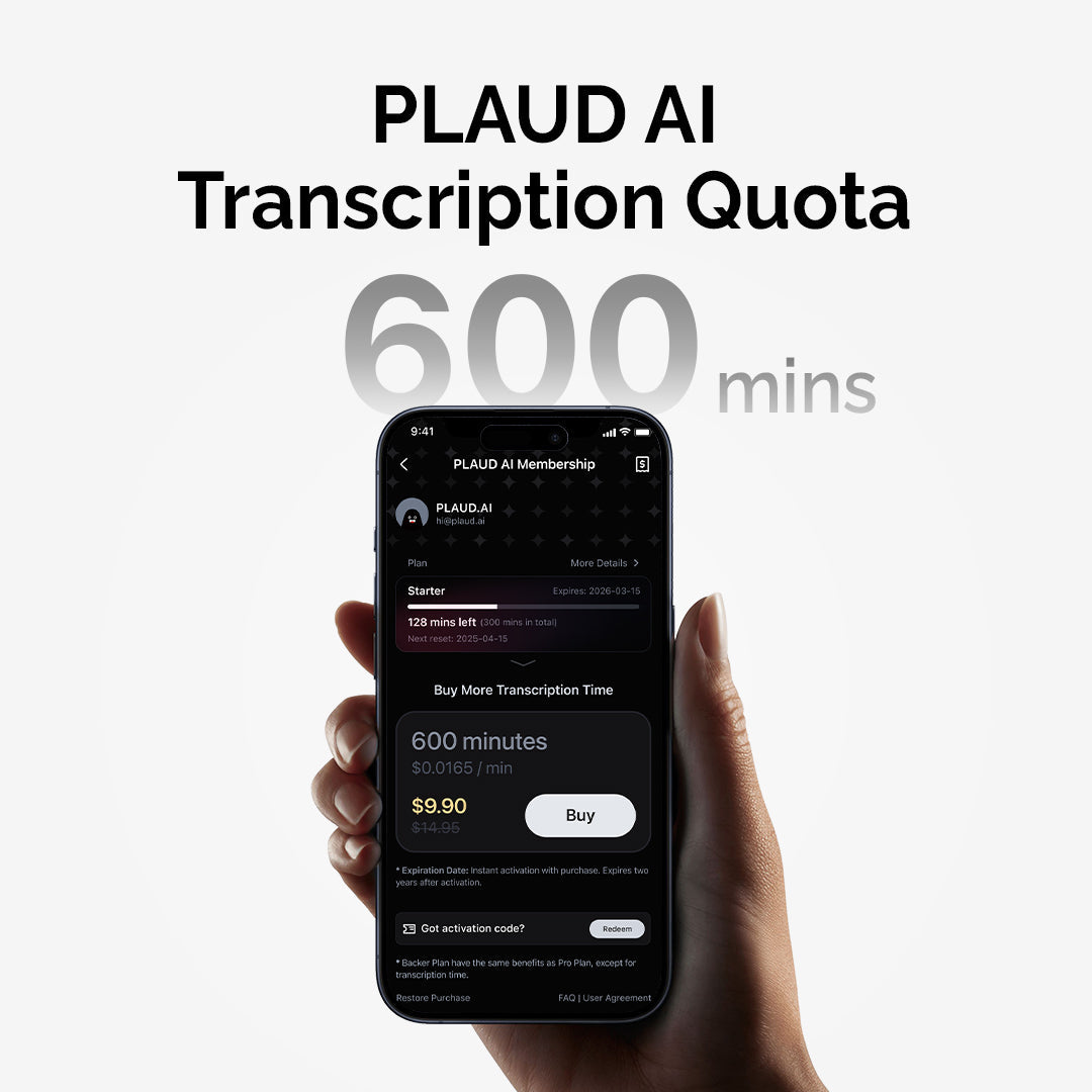 Plaud Intelligence Add-On Extension (600 mins)