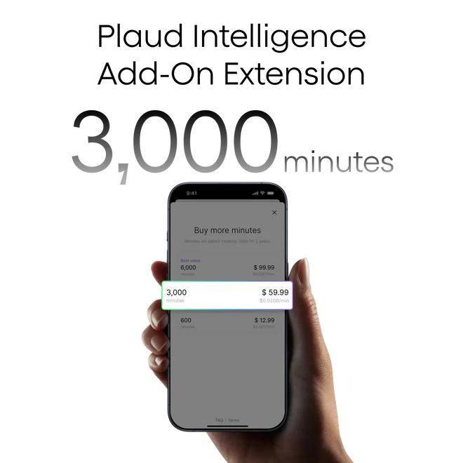 Plaud Intelligence Add-On Extension (3,000 mins)