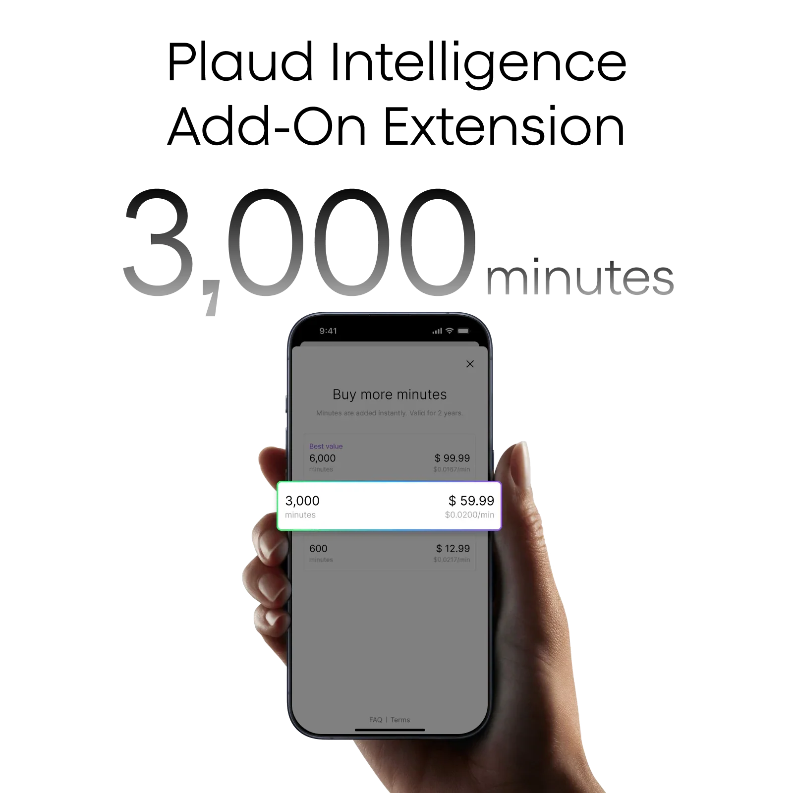 Plaud Intelligence Add-On Extension (3,000 mins)